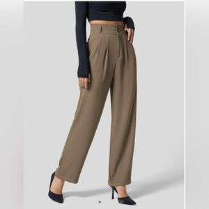Halara brown work pants pleated XL regular